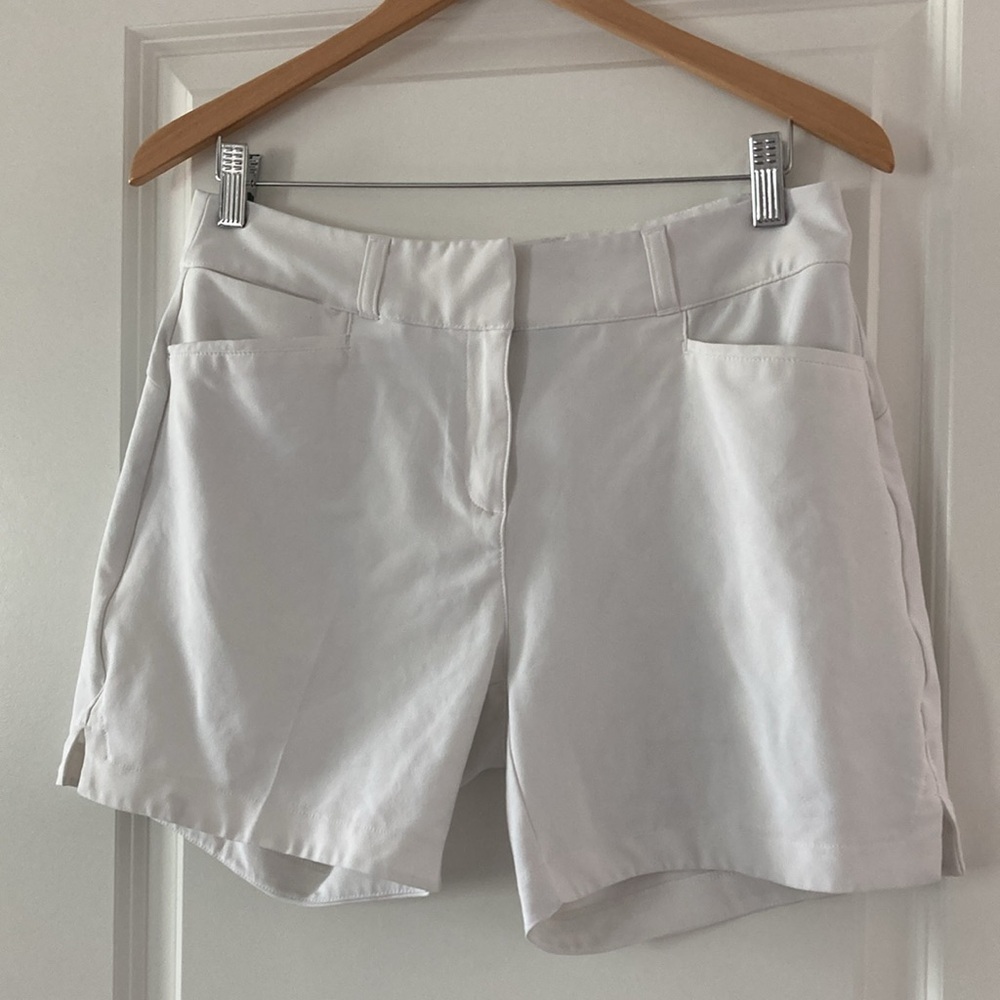 Adidas 8 shorts athletic white workout pockets golf - Picture 2 of 10